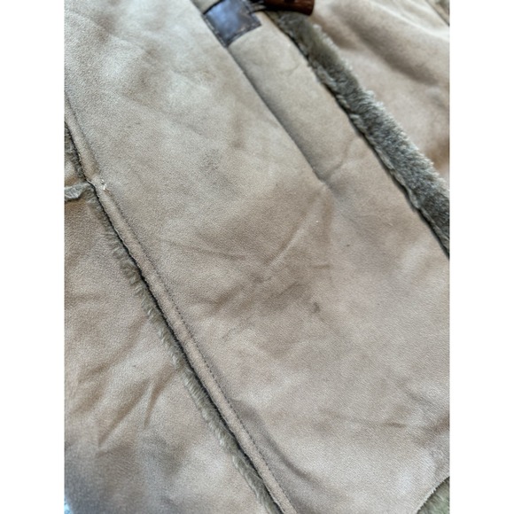 VINTAGE CHADWICK'S Green Suede Coat with Faux Fur Trim Womens Size M - Picture 11 of 14